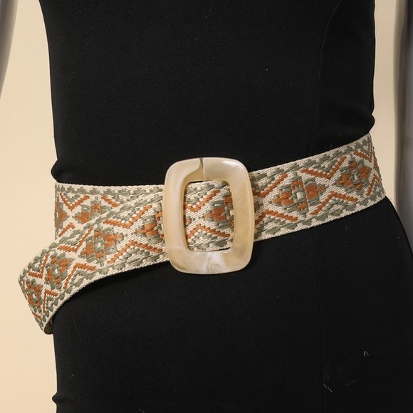 Accessories - Embroidered Boho Pattern Belt